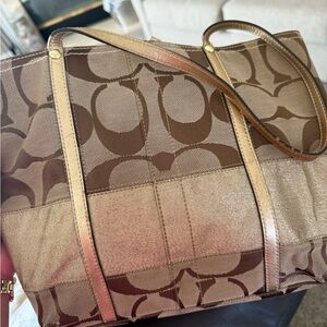 Coach Gold purse with Glitter Stripe